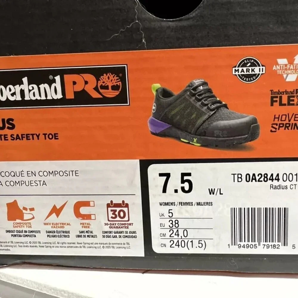 Timberland Pro Radius Comp Toe Womens Sneaker Black 7.5 Wide